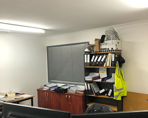 office with high vis jacket hanging up