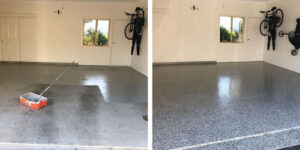 epoxy garage floor before and after